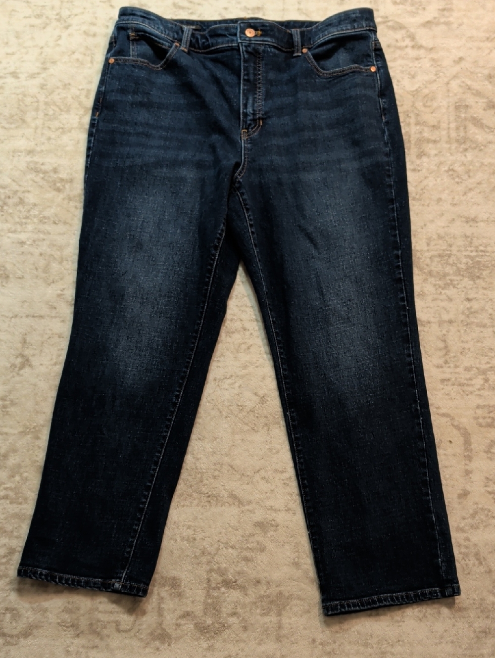 Talbots Medium Blue Denim Jeans with Orange Stitching